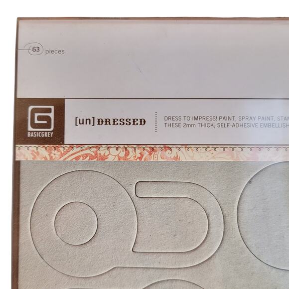 BasicGrey Undressed Recess Embellishments Self Adhesive Chipboard‎ Scrapbooking - Picture 2 of 5